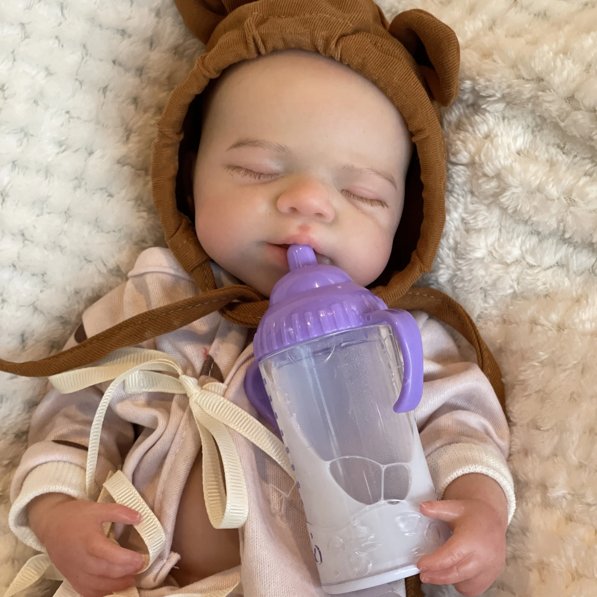 13-calowa lalka reborn z otwartymi ustami, silikonowa, ręcznie malowana, Pascale Bebe Girl, lalki reborn de Muñecas Silicona Boneca Renascida