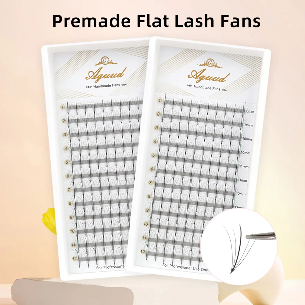 AGUUD Ellipse Pre Made Fan Lash Extension 5D 7D 9D Flat Classic Lashes Spike Wispy Premade Volume Fan Hybrid Russian Volume Lash