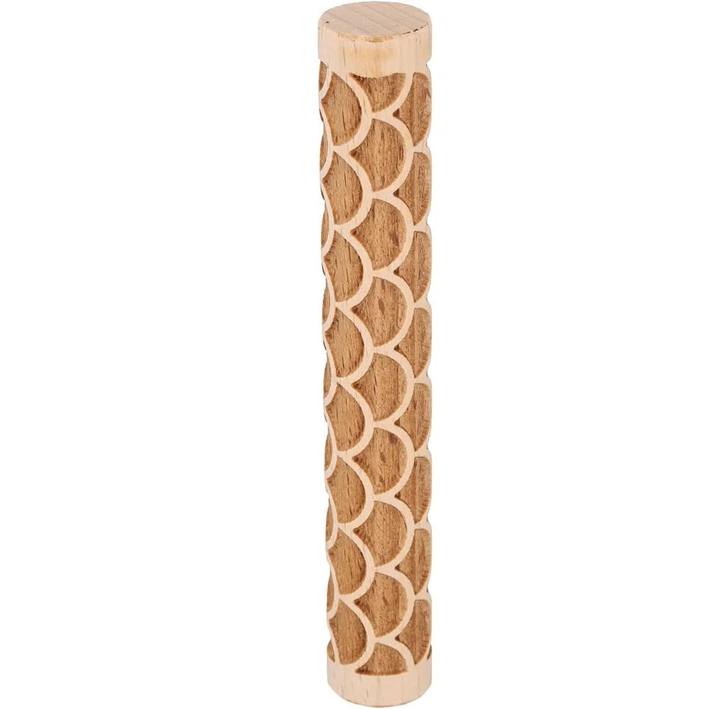 Creative Wooden Pressure Roller Portable Household Pottery Art Clay Roller Durable Handmade Texture Roller for Clay Pottery Art