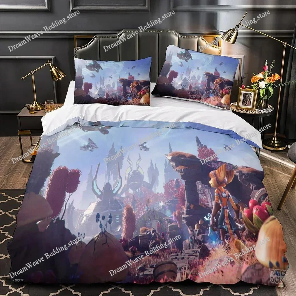 Game Ratchet Clank Rift Apart 3D Printed Duvet Case Pillowcase Bedding Set Twin Full Queen King Size for Bedroom Decor