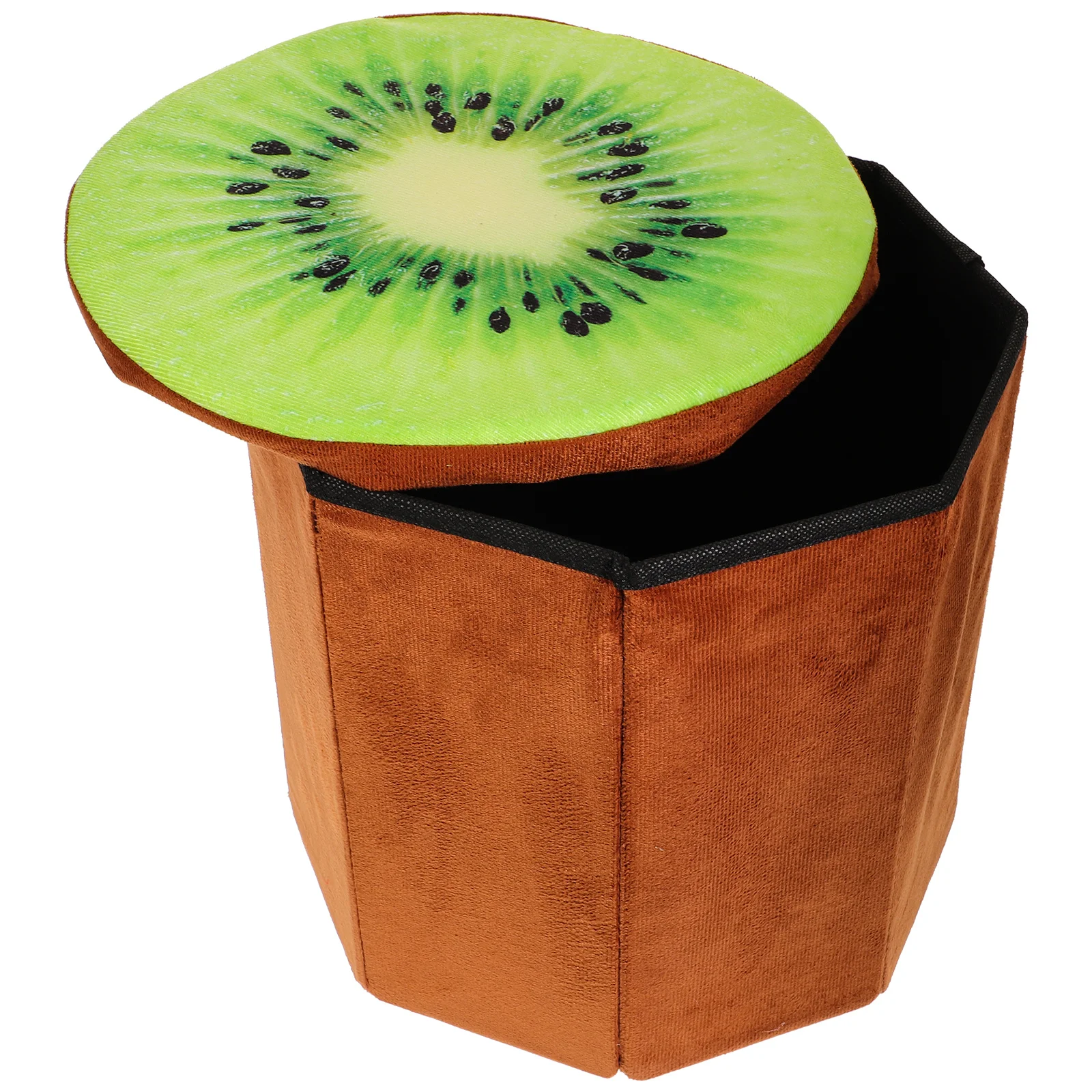 

Fruit Box Small Orange Stool Foot Bench Seat Storage Footstool with Folding