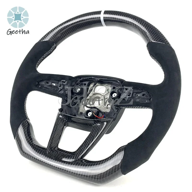 

For Audi A6 A6L A5 A4 A4L A3 Q3 Q5 Q7 Q8 Customized Alcantara Suede Carbon Fiber Steering Wheel Automotive Interior