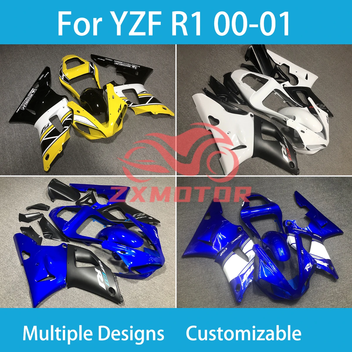 

YZF R1 2000 2001 Prime Fairings for Yamaha YZF R 1 00 01 Motorcycle Racing Customized ABS Plastic High Quality Fairing Kit