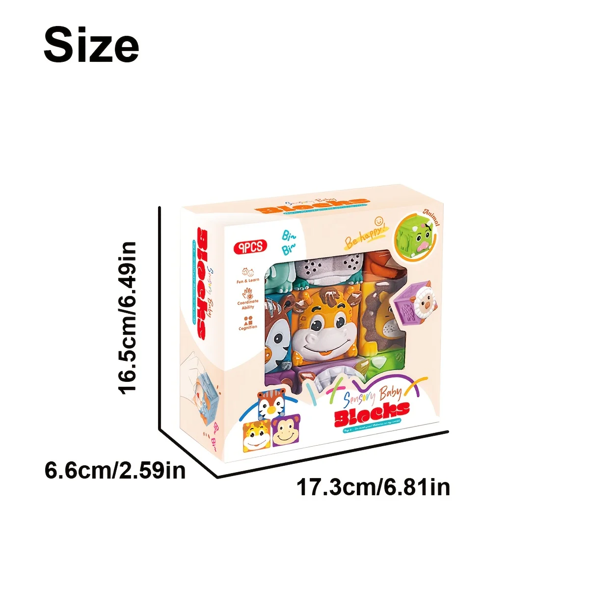 柔らかいゴム製の積み木、子供用パズルおもちゃ、赤ちゃんの積み重ね音楽、早期教育、動物の認知