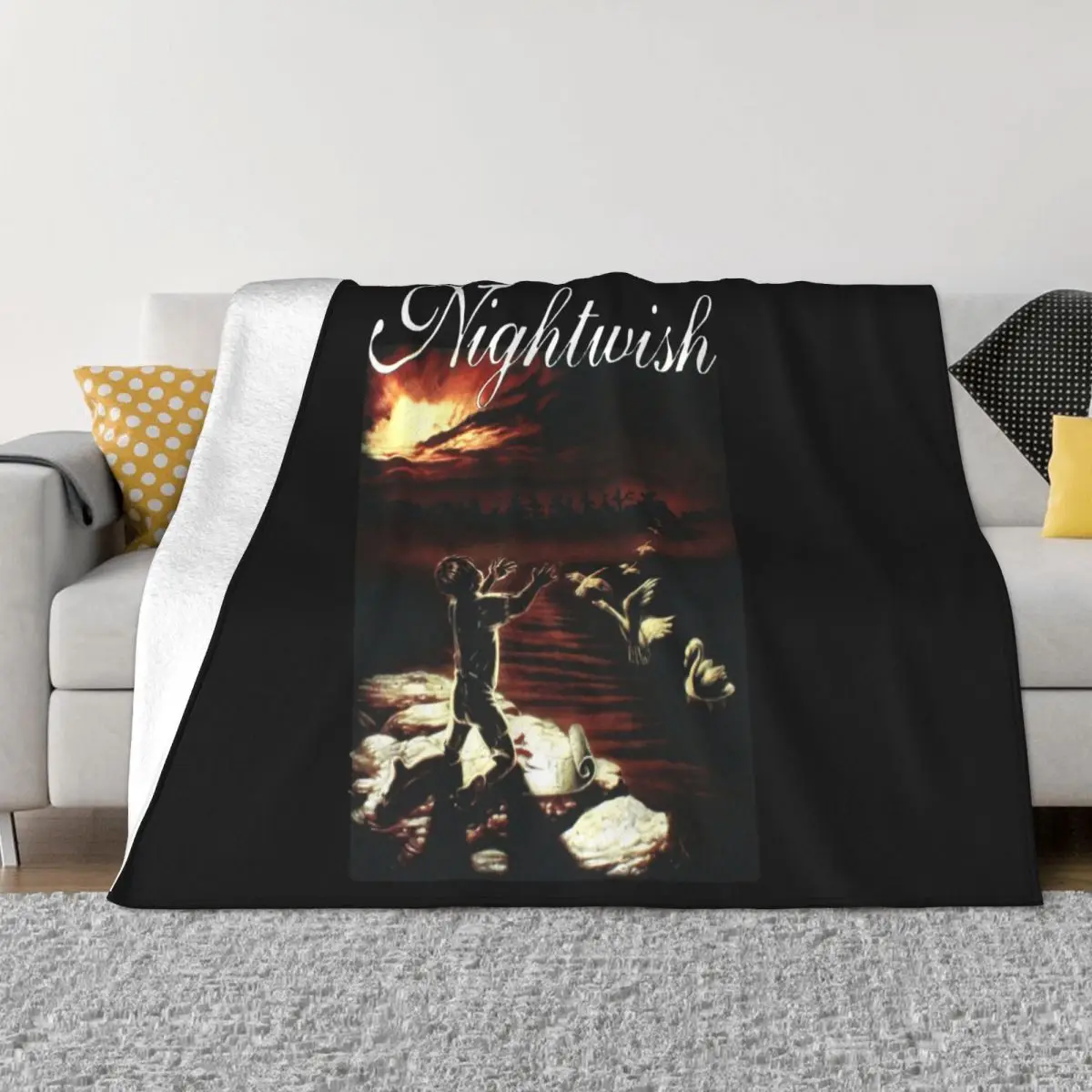 Nightwish Wishmaster Black Symphonic Metal Tarja Turunen Evanescence Hip-Hop Adult Any Logo Harajuku Throw Blanket