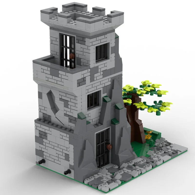 592 قطعة MOC قلعة القرون الوسطى نموذج بناء سحب قلعة السجن كتل العمارة لتقوم بها بنفسك تجميع الأطفال الطوب اللعب الهدايا