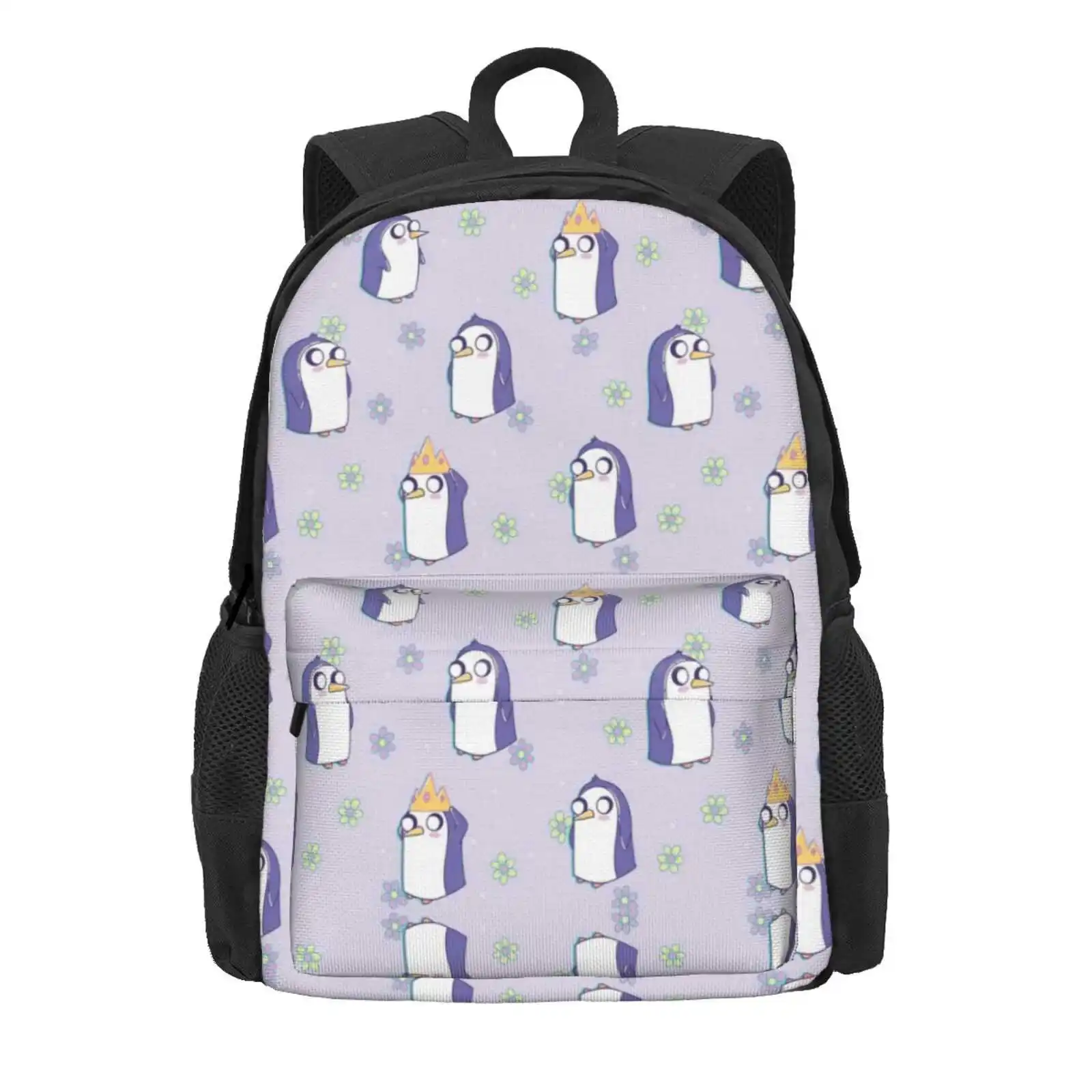 Gunter (Adventure Time) Hot Sale Schoolbag Backpack Fashion Bags Adventure Time Fan Art Finn And Jake Flame Princess Fiona And