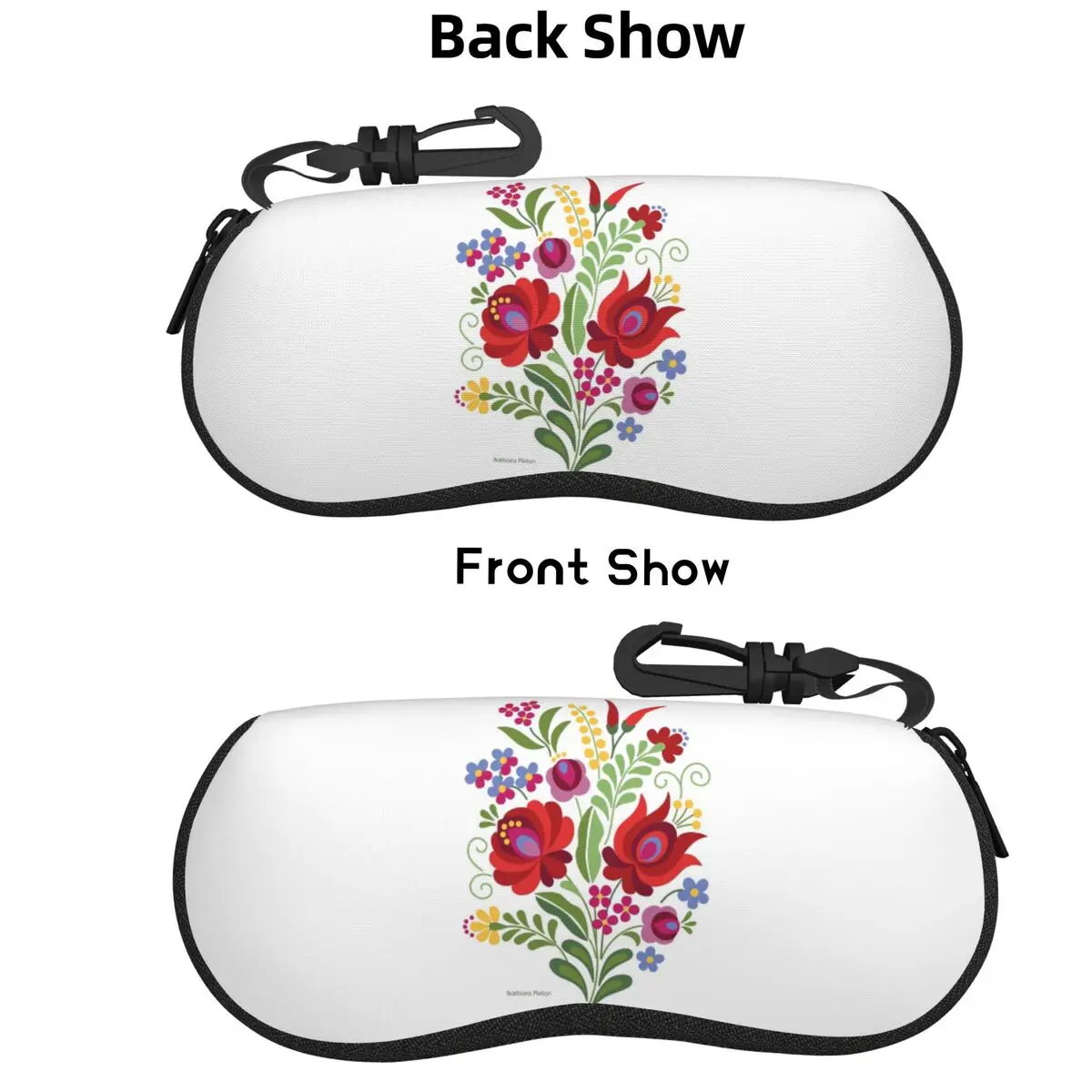 

Hungarian Folk Design Red Peppers Shell Glasses Case Protective Sunglasses Box Women Men Soft Eyeglass Bag Pouch