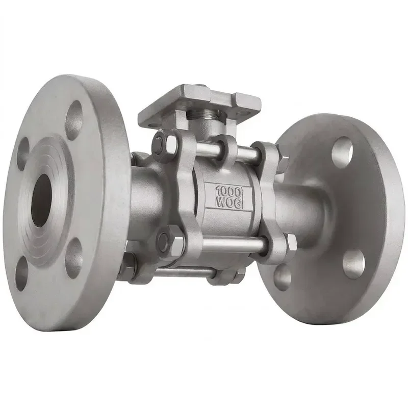 Stainless Steel 3 Piece Flange Ball Valve PN16 Platform Type for Water Oil Steam Chemical Use Multifunctional OEM CE