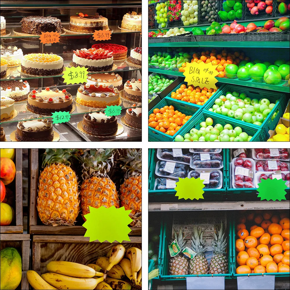 

Colorful Blank Stickers Removable No Residue Adhesive Supermarket Price Label For Retail Store Garage Sale Fluorescent