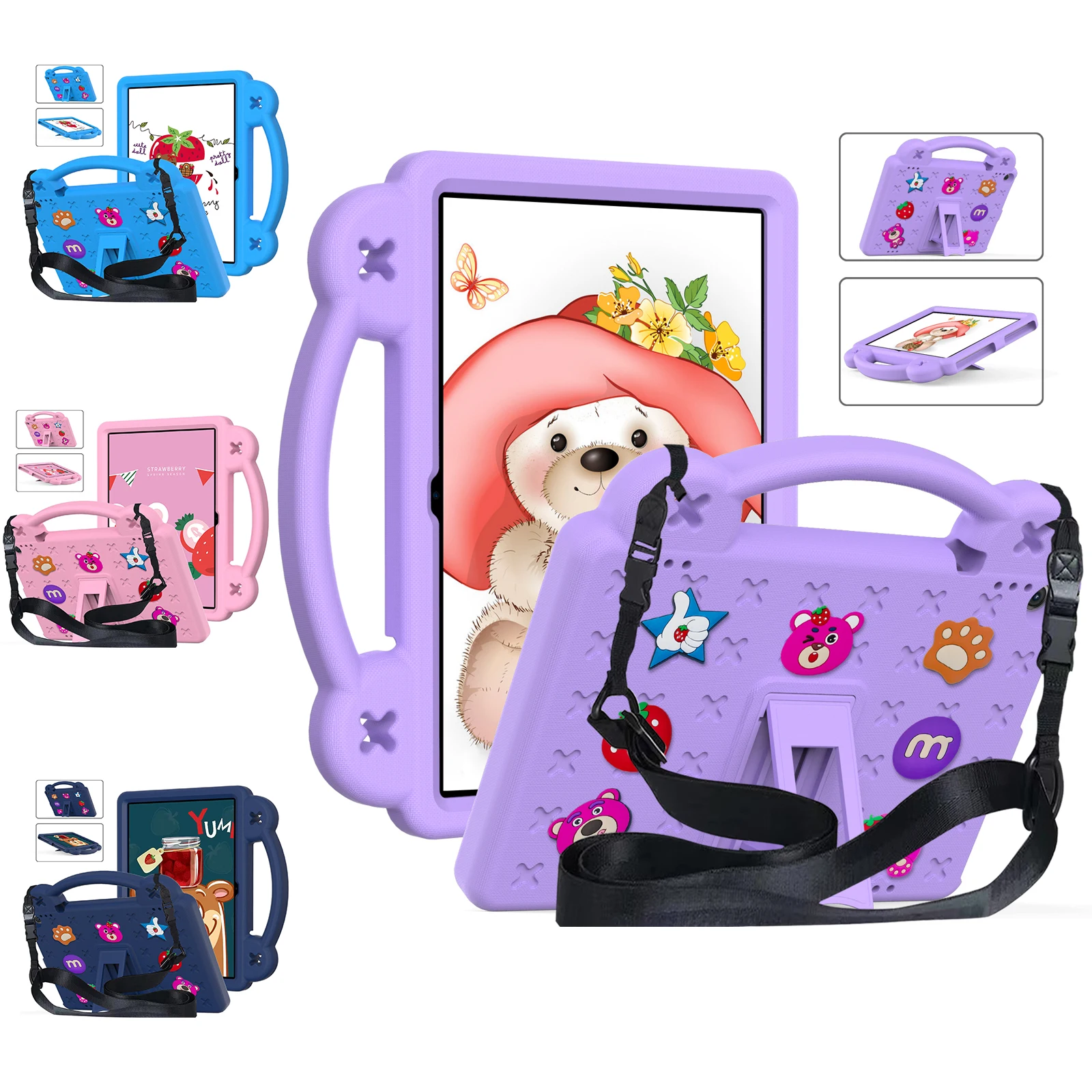 

Портативный противоударный чехол из ЭВА с безопасной ручкой для детей, чехол-подставка для планшета 12,1 дюйма, чехол для планшета 2024, 10,1 дюйма,Gen 4, 7,0 tab lte 4 Pro 11