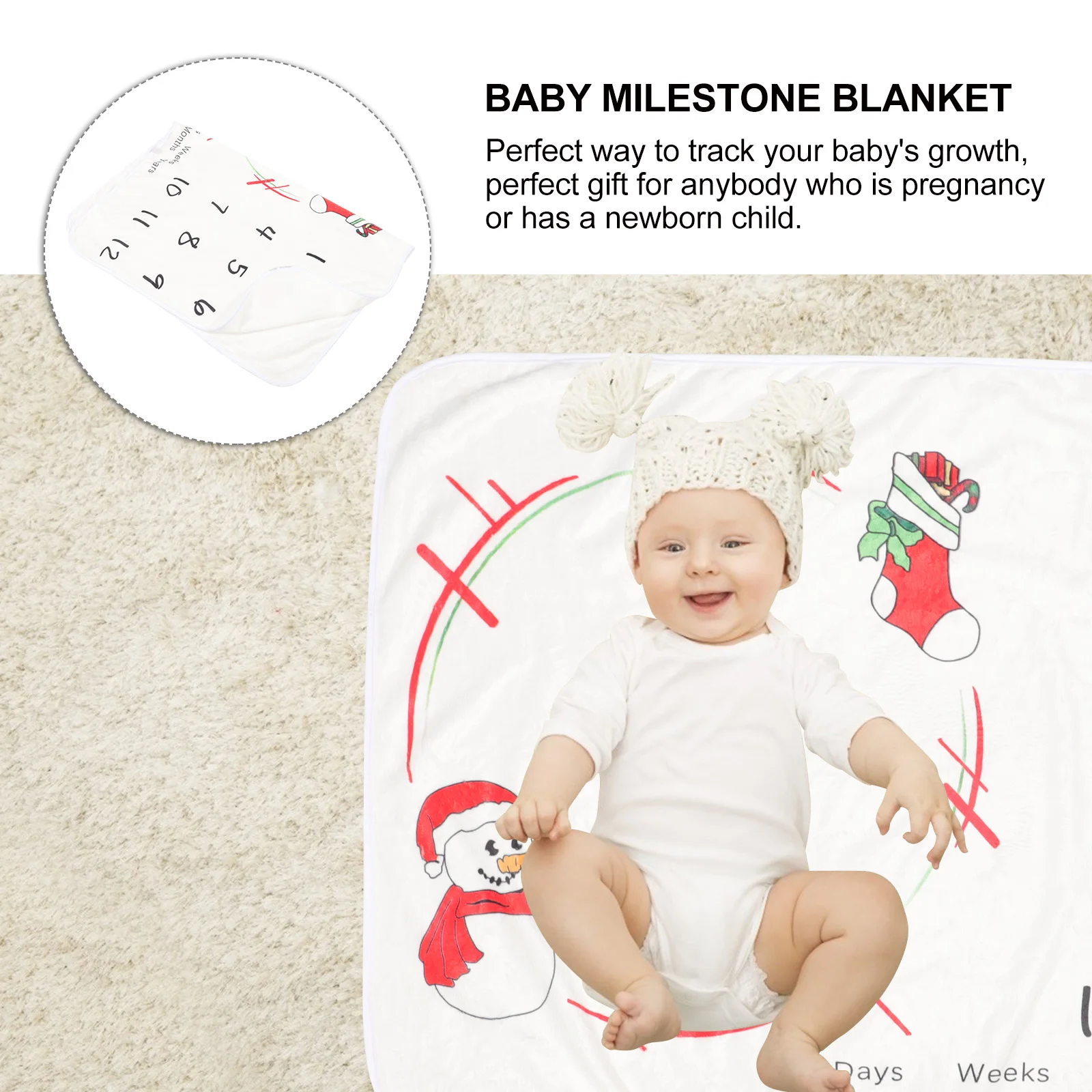 

Blanket Newborn Photography Props Colorful Christmas Pattern Baby Wrap 100 Days Prop Infant Bathe Towel