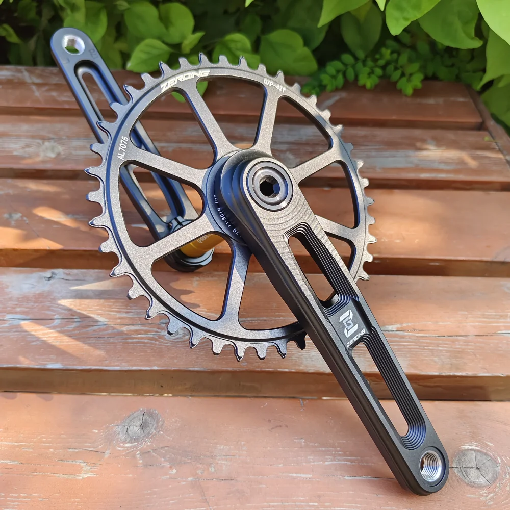 ZEROING Road Bike Crankset 165/170/175mm Hollow Crank Integrated Fire Chainring AL Folding Bicycle 40/42/44/46/48/50T Chainwheel