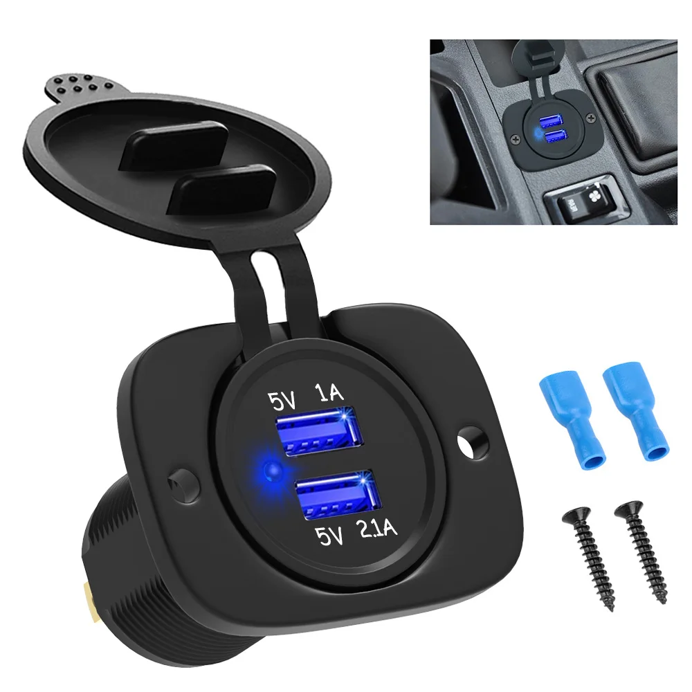 12-24 فولت 3.1A العالمي مقبس USB التوصيل محول مقاوم للماء منفذ الطاقة المزدوج USB شاحن مقبس لسيارة دراجة نارية شاحنة البحرية