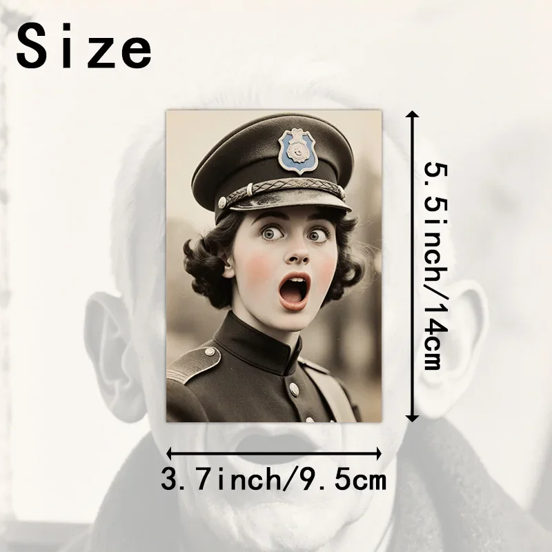 16pcs vintage portrait surprise face postcard classic style illustration card, suitable for scrapbook and handmade production