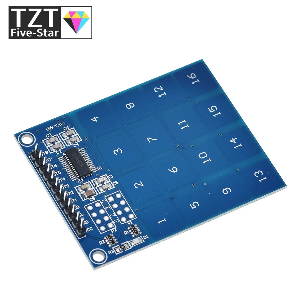 TZT 1/3PCS TTP229 16-Kanal Digitaler Kapazitiver Schalter Berührungssensor-Modul für Arduino – Detail 9