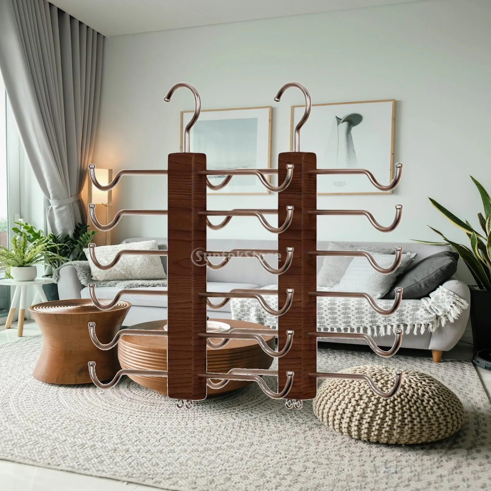Wooden Underwear Storage Rack Foldable Hanger Clothes Organizer for Wardrobe Efficient Garment Sorting
