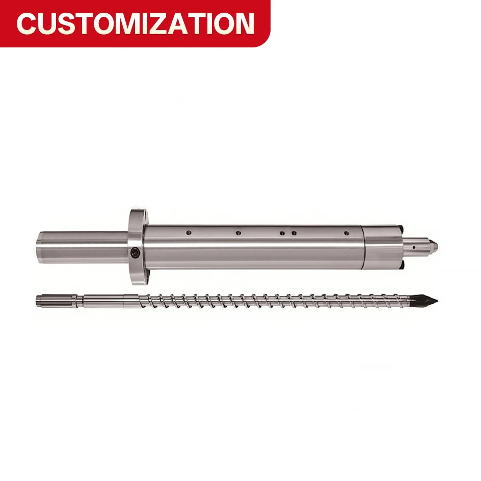 Custom Injection Screw Barrel Single Screw and Barrel for Plastic Injection Molding Machine Replacement MOQ 1PC