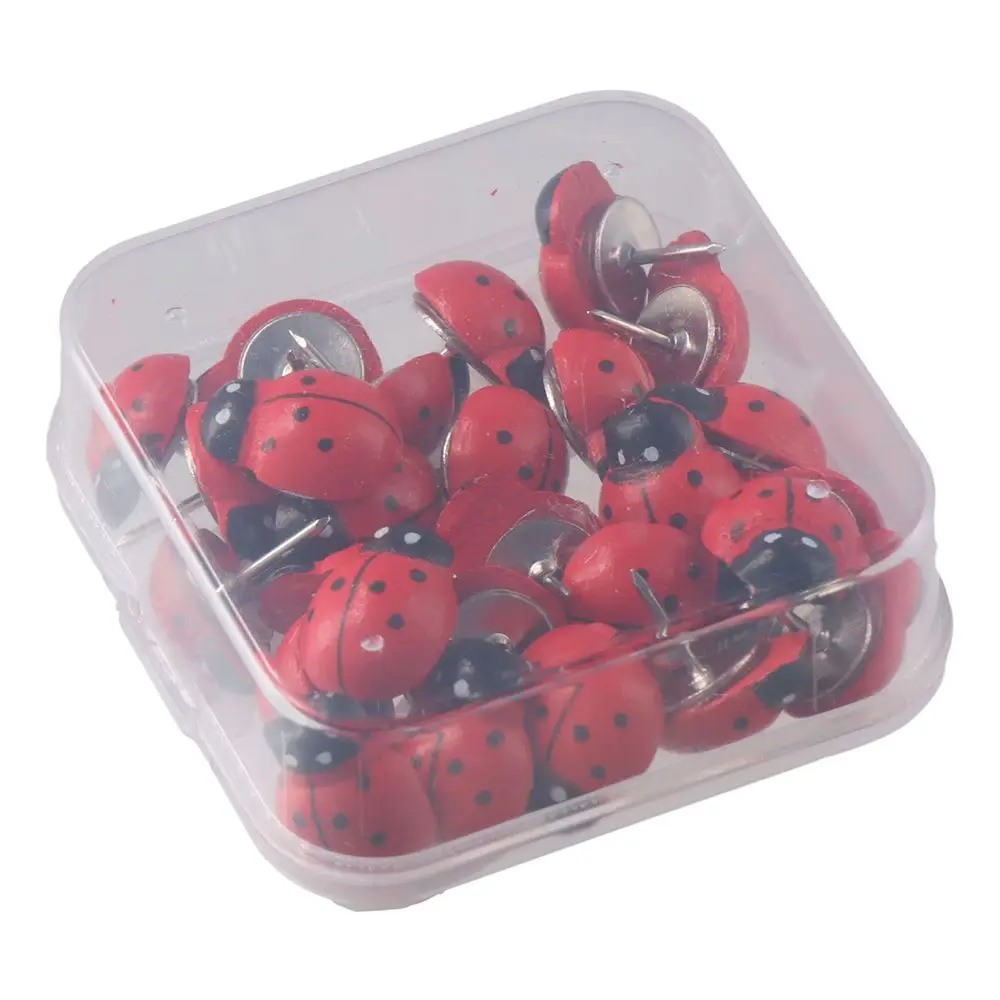 Whiteboard Red Ladybug Thumbtack Document Nail Photo Map Pins Office