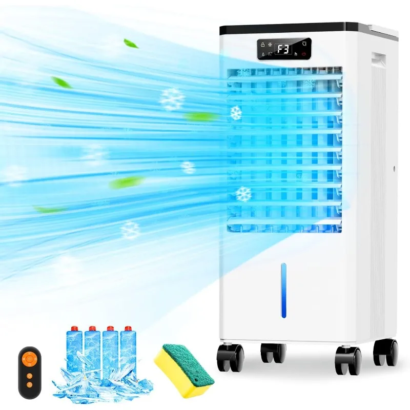 

Portable Air Conditioners, 3-IN-1 Evaporative Swamp Cooler Air Conditioner, 4 Modes & 3 Speeds, 12H Timer, LED Display