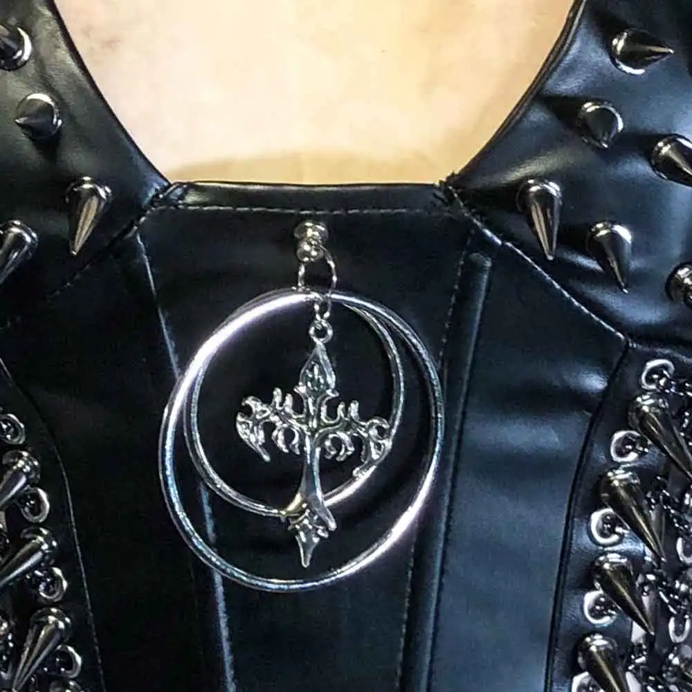 Carro armato gotico eco grunge anni '90 Adolescente anni '80 Emo Fai da te E-Girls Harajuku Goth fatto a mano Punk Rock Y2K Halter Canotta TOPS Kawaii