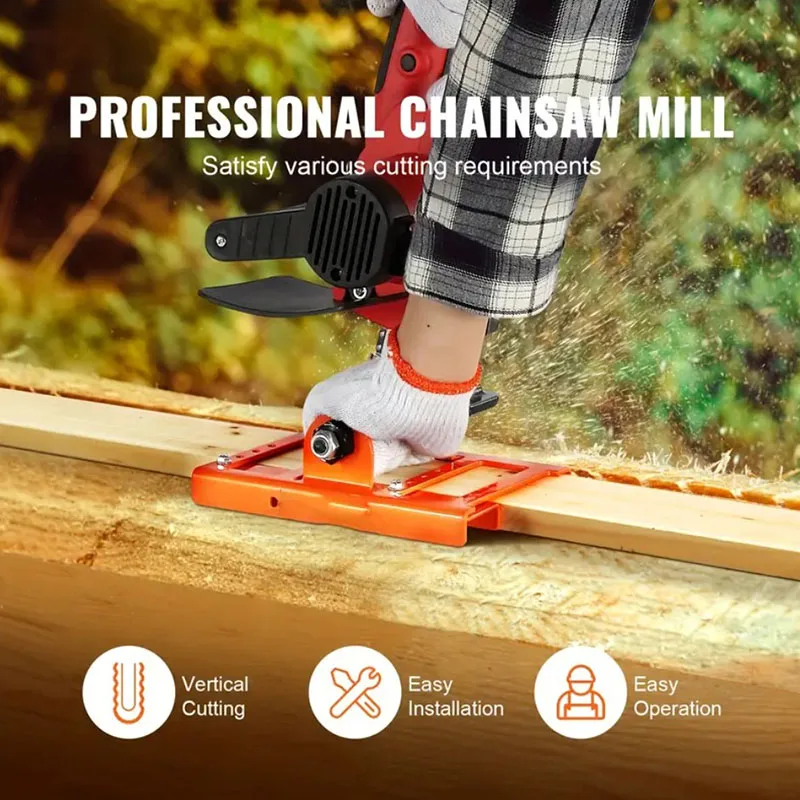 Image 6: Guide de coupe de bois vertical avec largeur de coupe de 2 à 6 pouces, fixation de scie à chaîne portable en fonte, support de tronçonneuse