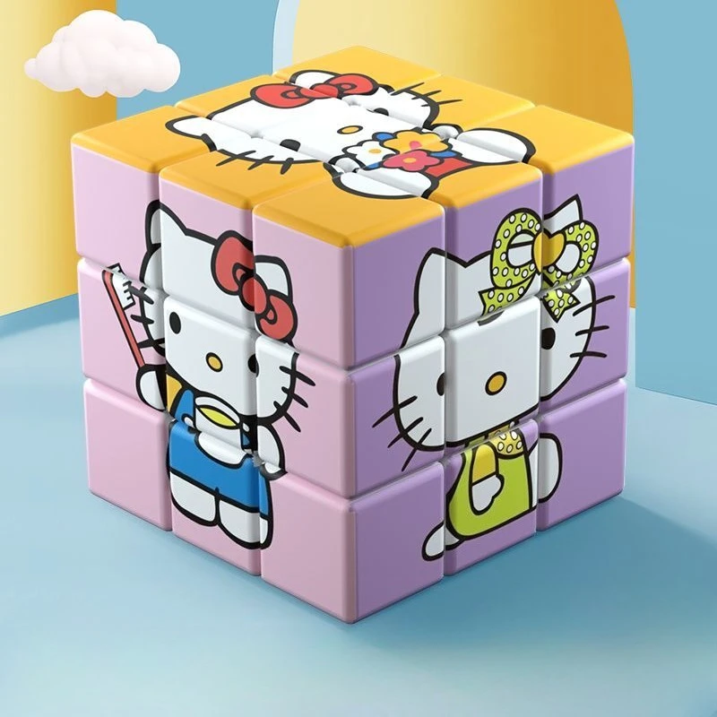 

Kawaii Hello Kitty Кубик Рубика Мультфильм 5,7 СМ Кубик-головоломка Дети Новый Sanrio Плавный поворот Дошкольные игрушки для снятия стресса Подарок