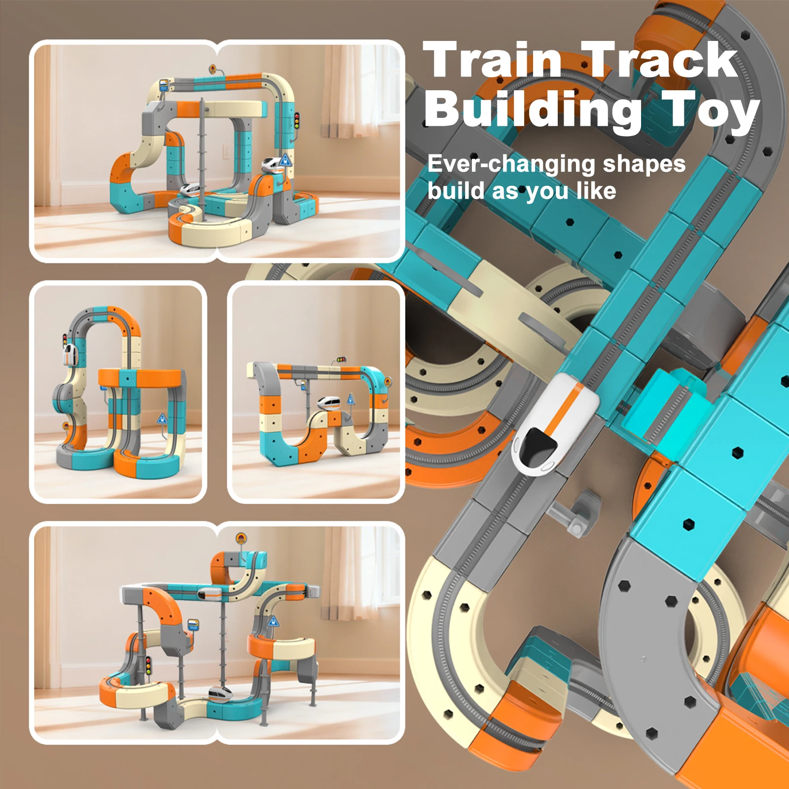 Kid Anti-Gravity Magnetic Attraction Track Train Changeable Magnetic Magic Rail Car Electric Train Building Toy for Kids Gifts