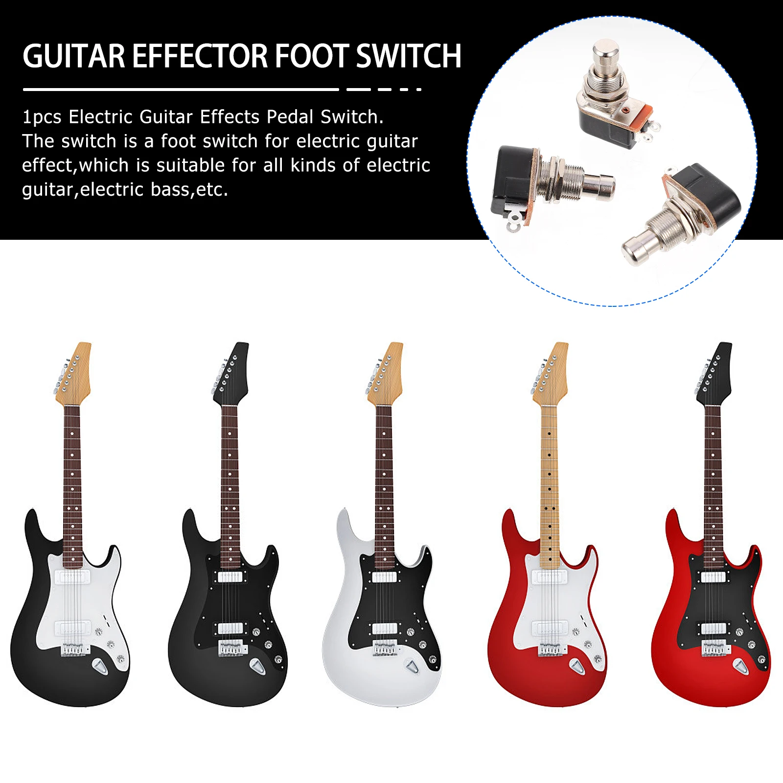 

3 Pcs Effect Foot Switch Parts Electric Multiple Guitar The Instrument Supply Fittings