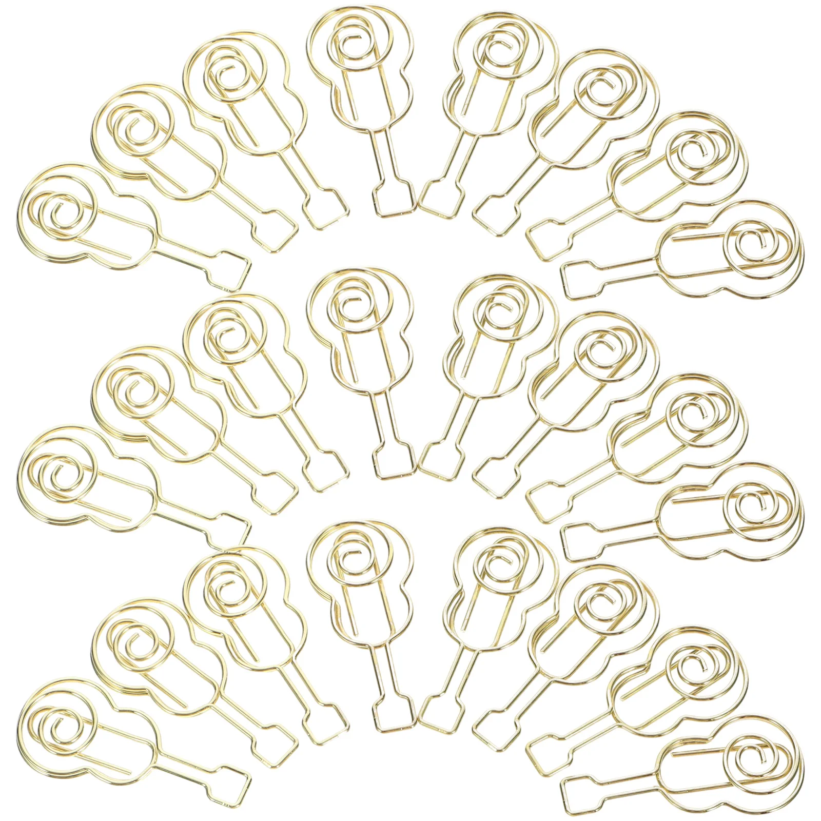 50Pcs Fancy Violin Shaped Paper Clips Metal Office School DIY Bookmarks Photo Album Holders Decor Mini Paper Clips