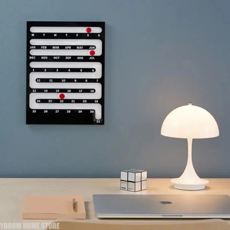 Nordic Acrylic Creative Sliding Perpetual Calendar Calendar Living Room Wall Decoration Home Decor Ornaments Housewarming Gifts view 4
