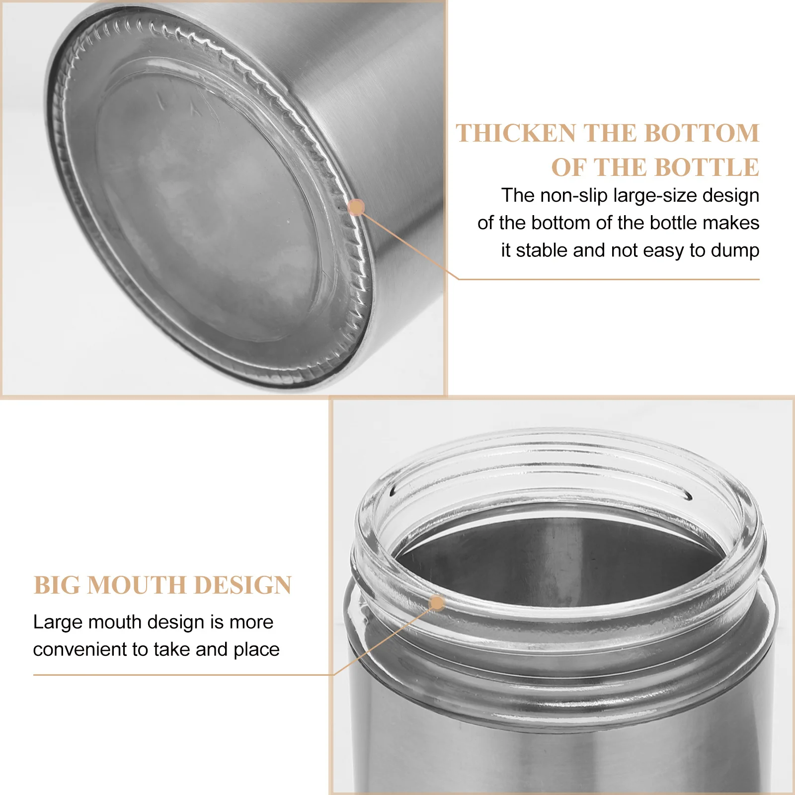 

1Pcs Sealed Storage Can Food Grade Glass Stainless Steel Container for Kitchen Seasonings Dried Food Coffee Storage