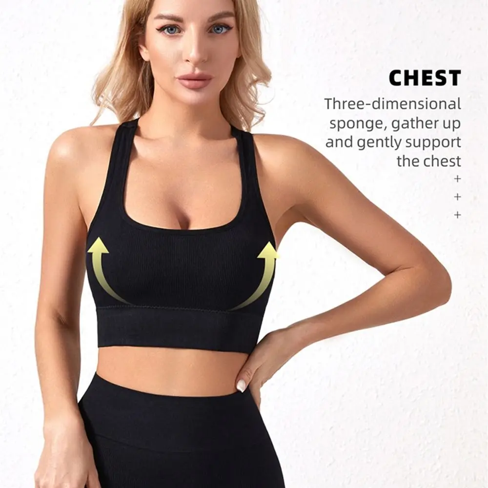 

2 Pieces Casual Seamless Workout Outfits High Waist Short Ribbed Yoga Tank Sets Leggings Sleeveless Activewear Set Biker