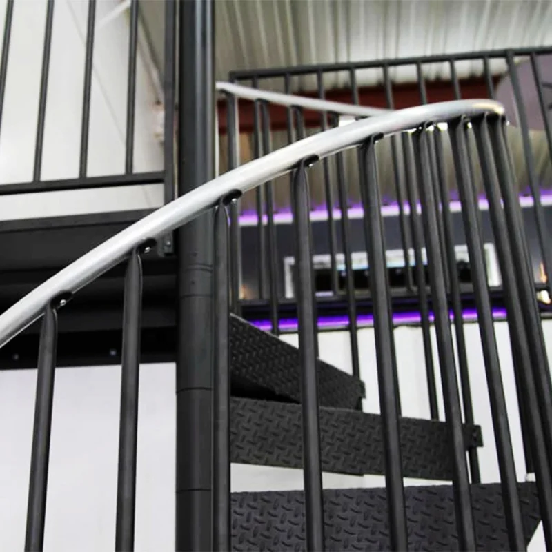custom.Modern Stainless Steel Handrail Steel Structure Railings and Steps Staircase Space Saving Rotating Stairs