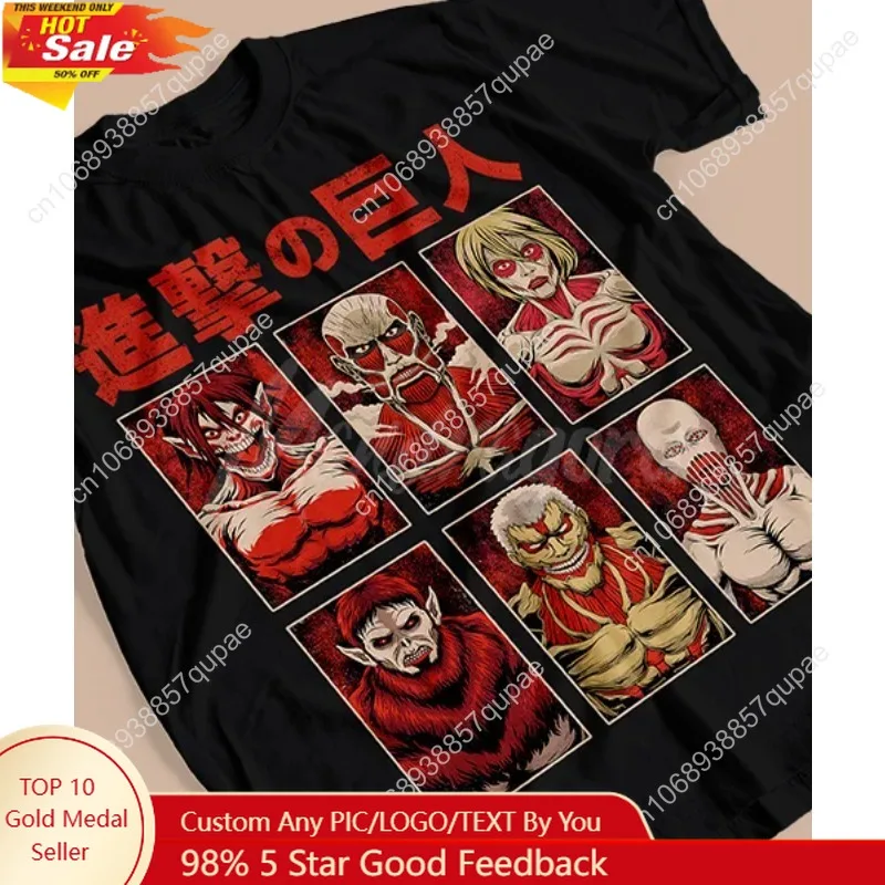 

T-shirt For Anime Attack on Titan Principales Titanes