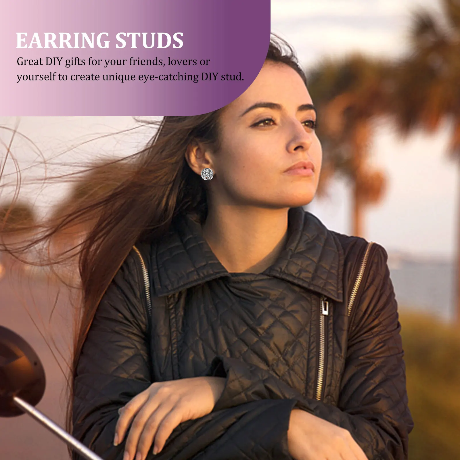 

100Pcs Stainless Steel Flat Round Earring Posts Ear Studs with Hole DIY Making Supplies for Earrings Repair Crafting Jewelry