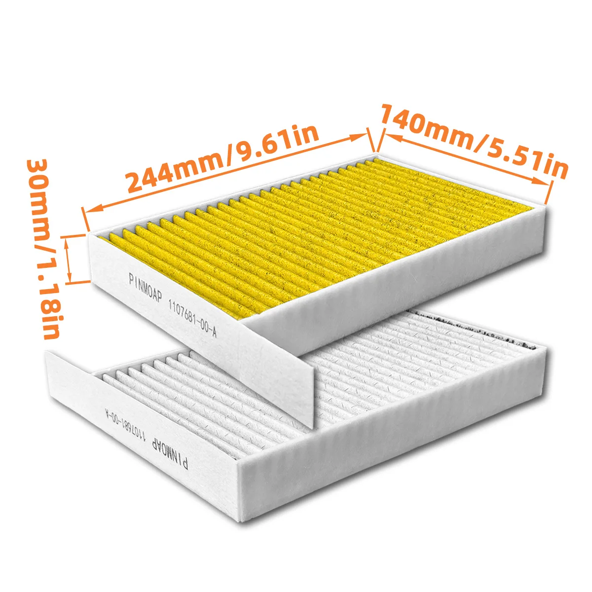 Innenraumluftfilter passend für Tesla Model 3/Y mit eingebautem Aktivkohlefilter, 1107681-00-A, 1107681-00-B, CF12774, FP25015 – Detail 8