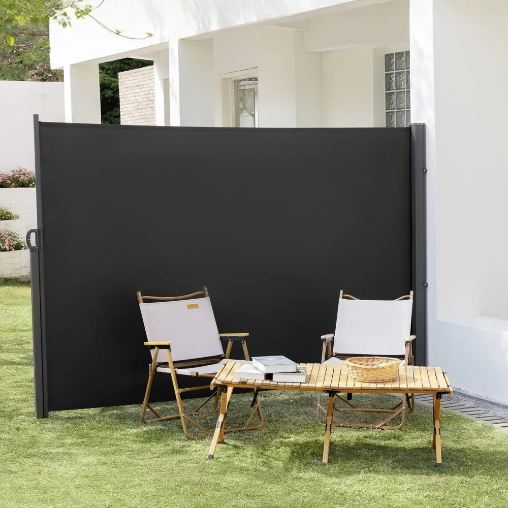 

Выдвижной боковой тент 146 x 71 дюймов, карбоновый серый, тент для защиты конфиденциальности, водонепроницаемый и устойчивый к ультрафиолетовому излучению наружный боковой тяги S