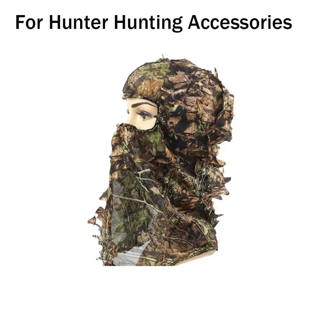 Full Face Mask Headwear Turkey Camo Hunter Hunting Accessories Universal 3D Leafy Ghillie Camouflage Hat NEW Ghillie Suit Parts