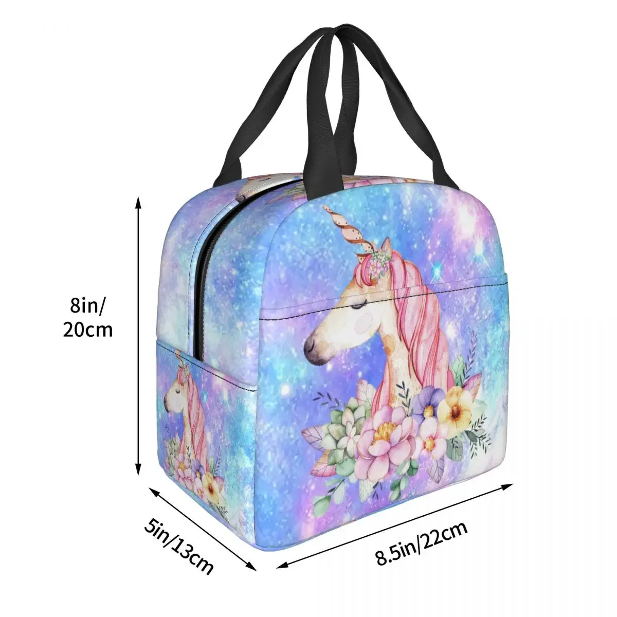 Bolsa de almuerzo con aislamiento de unicornio de dibujos animados para mujer, refrigerador reutilizable, bolsa térmica para el almuerzo, playa, Camping, viaje, Picnic, comida, caja Bento