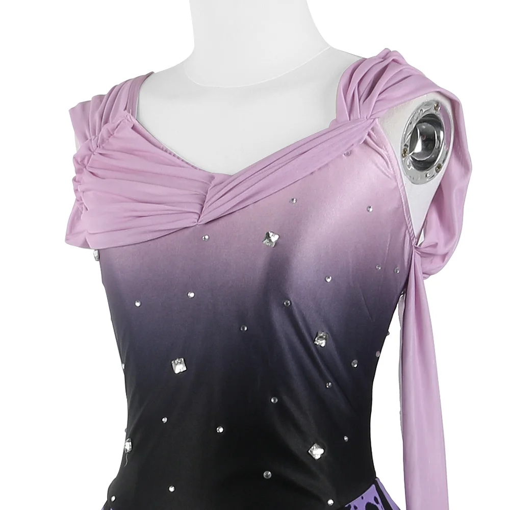 Zagitova Figure Skating Dress Women Girls Ice Skating Skirt Performance Competition Gradient Ink Color Sleeveless