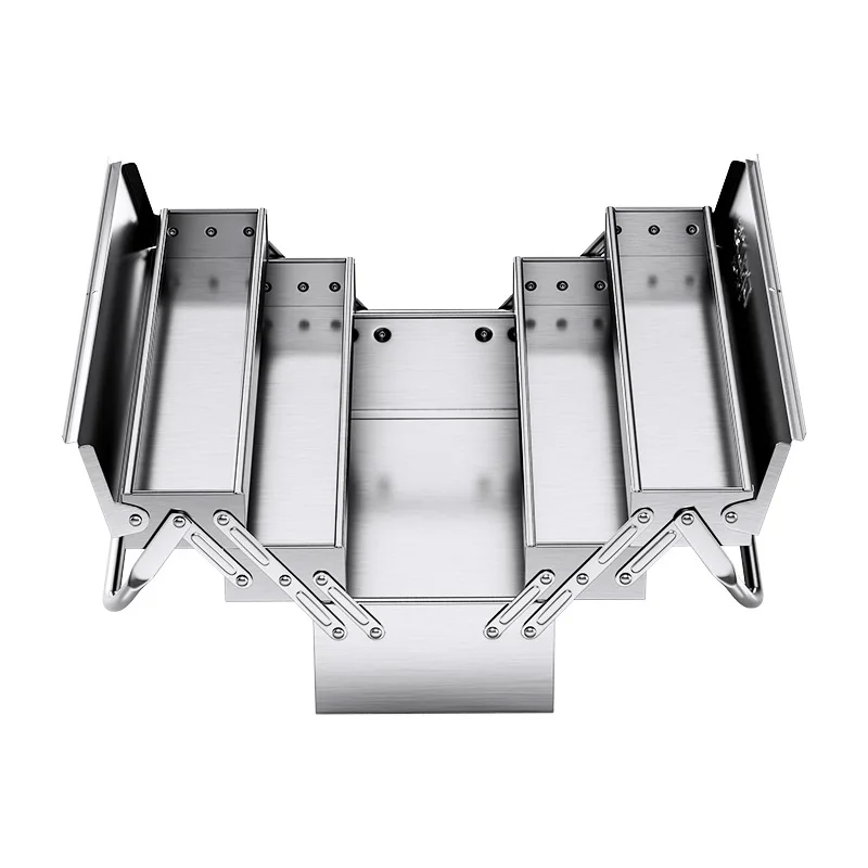 

Portable large thickened three-layer folding tipping bucket storage box
