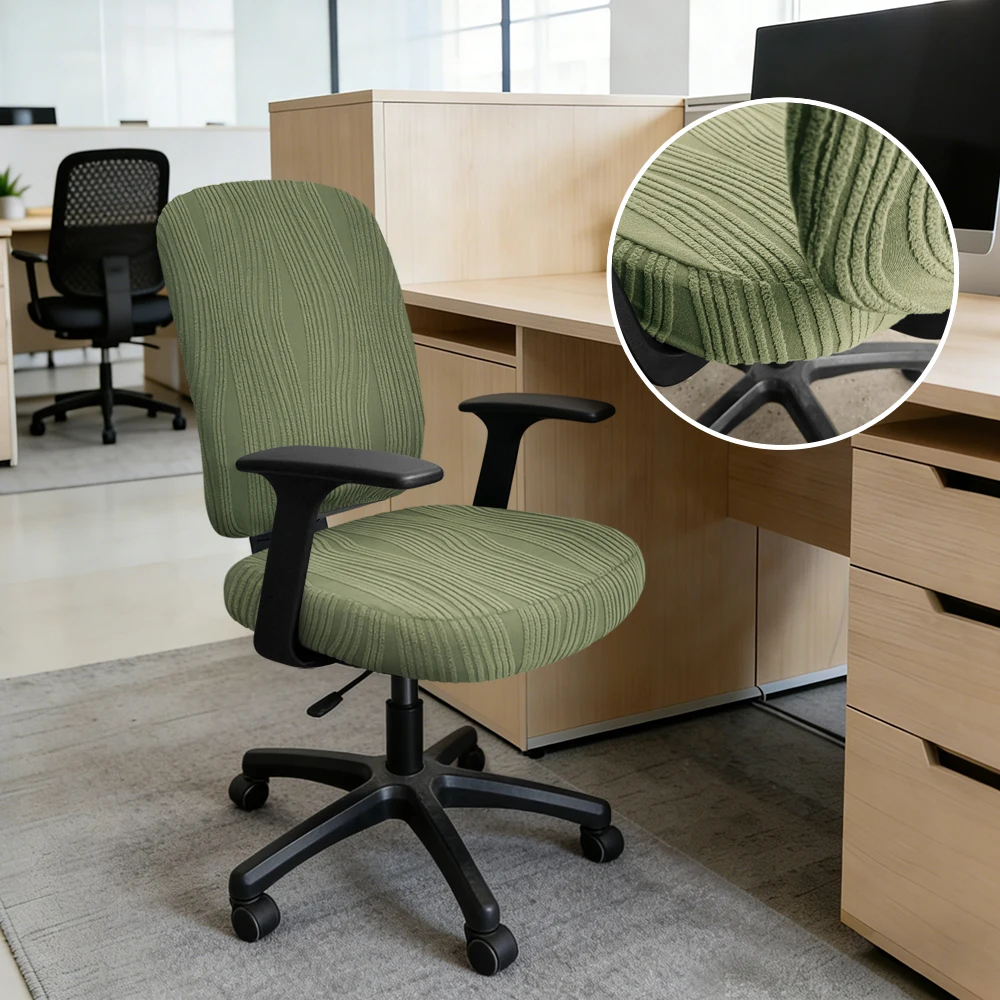Jacquard 2Pcs/Set Elastic Office Chair Covers High Quality Thicken Computer Split Seat Cover Armchair Cover Home Decoration 2026