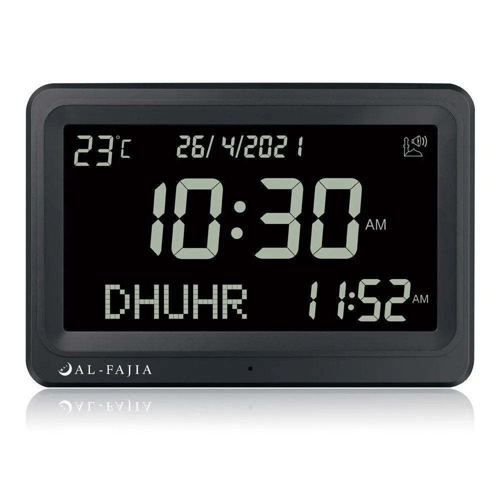 Imagem -05 - Relógio Despertador Digital com Tela de Lcd Calendário Azan Oração Muçulmano Mesa Eletrônica Quarto Sons Al-fajia Maior