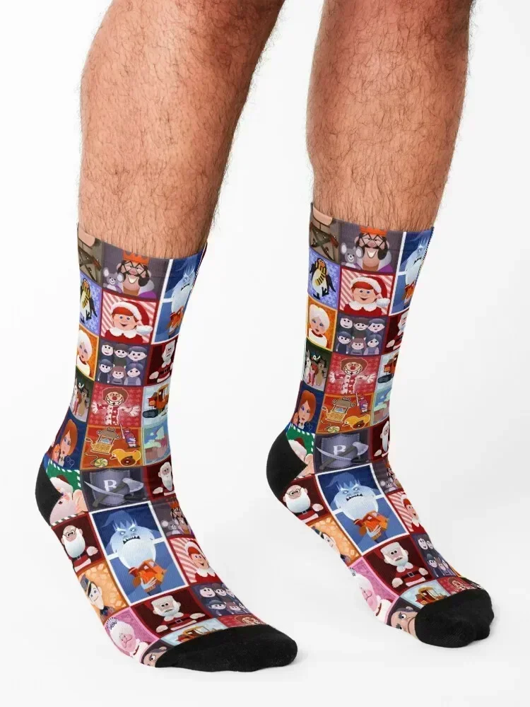 To Town Squares Socks winter short christmass gift floral Ladies Socks Men's
