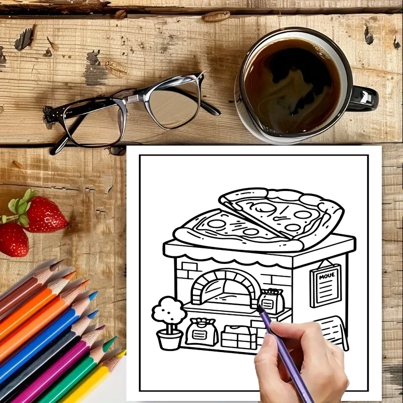 Coloring Book Little Spaces for Adult Colouring Book, Birthday Day Gift, Back to School Supplies, Adults Cute Drawing Book view 4