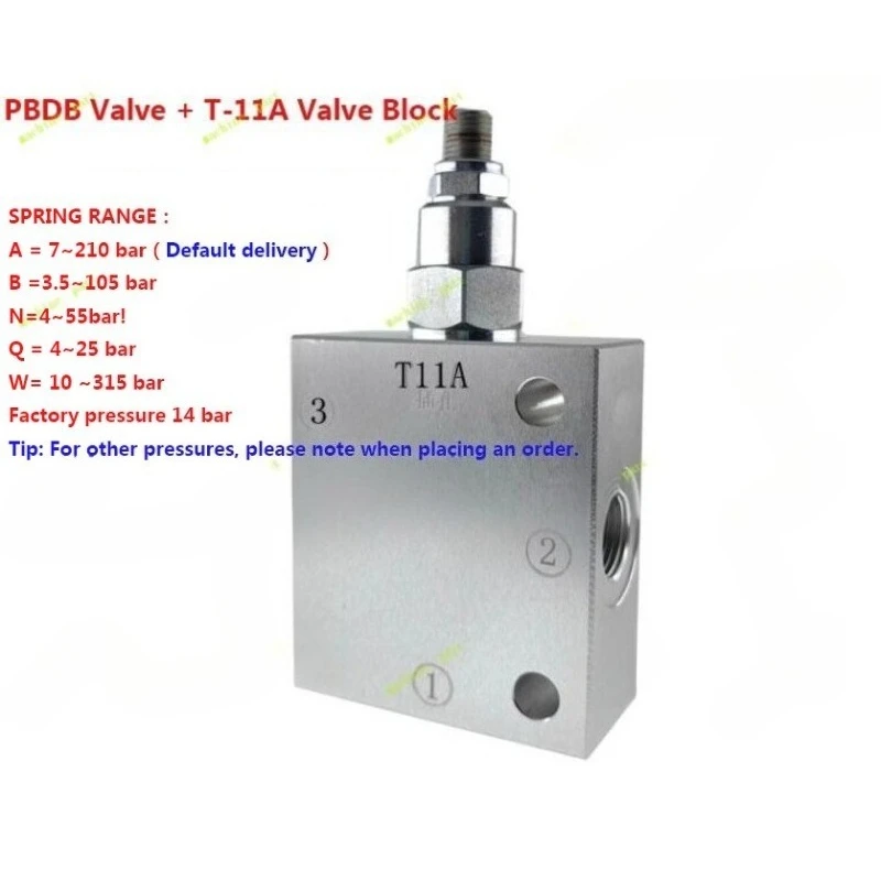 Pressure Reducing Valve PBDB +Valve Block Threaded Cartridge Hydraulic Valve