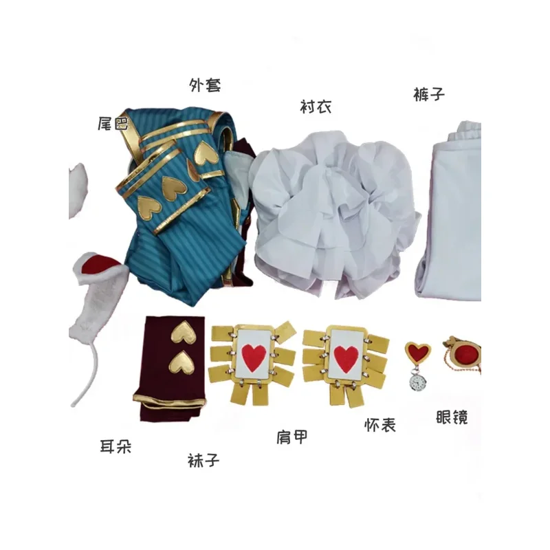 Identidade v mr. coelho branco alice no país das maravilhas cosplay traje cos jogo anime festa uniforme halloween jogar papel roupas