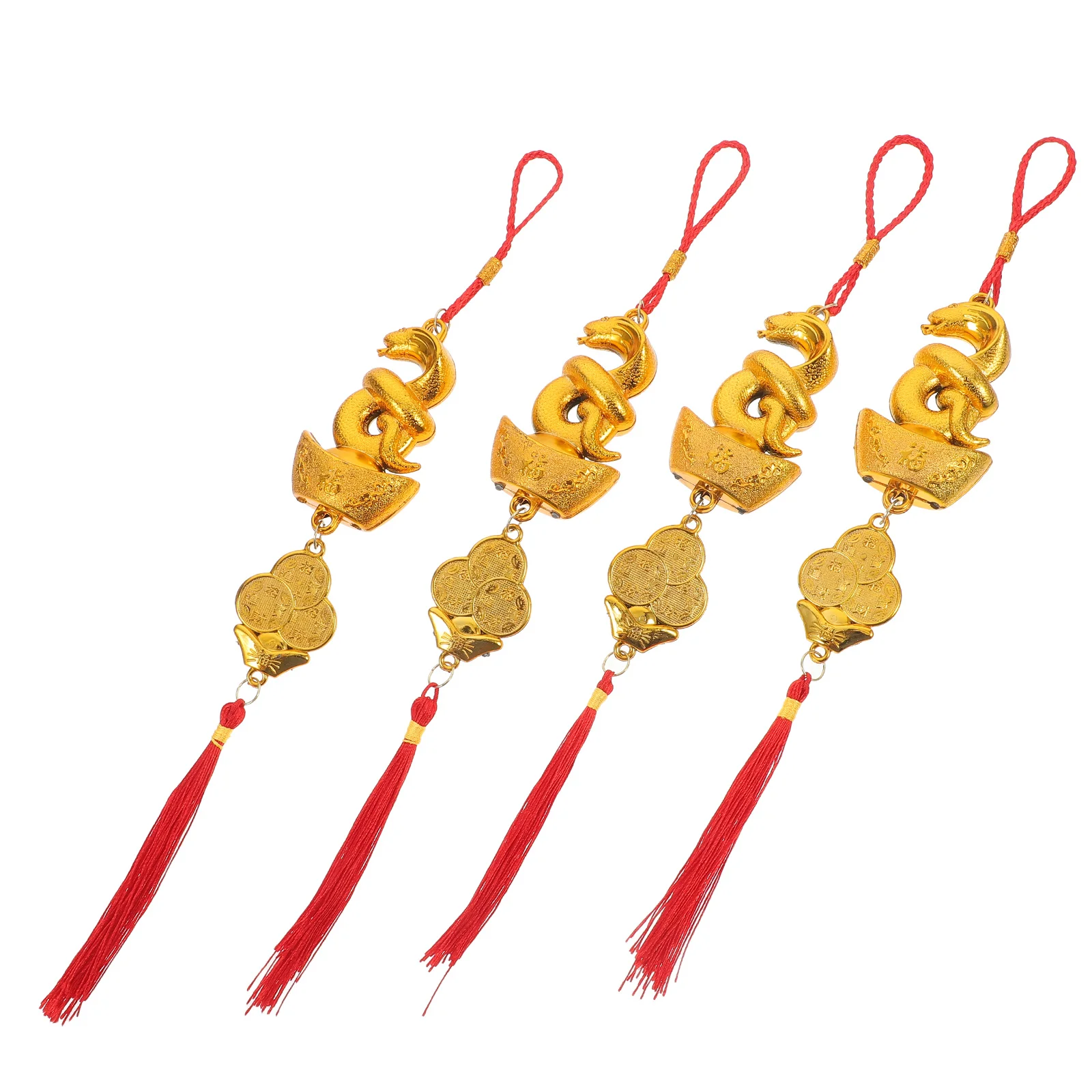 4 szt. Dekoracji na Święto Wiosny, chiński Nowy Rok, zawieszka z symbolem Roku Węża, ozdoba z frędzlami do domu, na drzwi, do samochodu, na okno, do bonsai