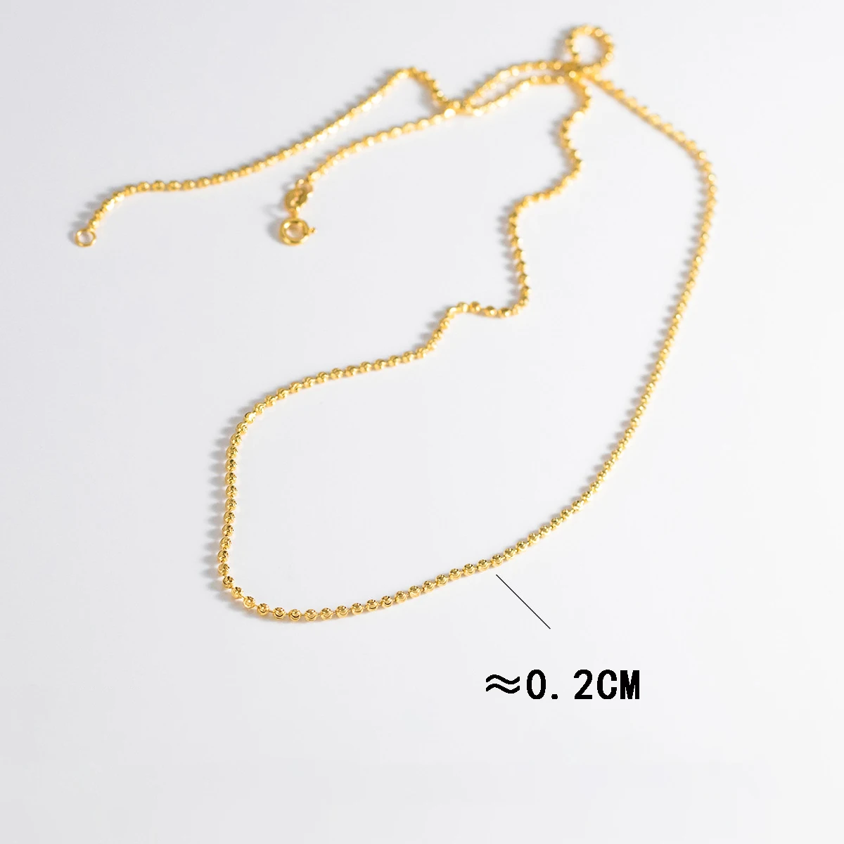 MIQIAO 925 Sterling Silver Bead Necklace Chain Long 40 45 50 55 60CM Wide 2 MM Women\'s Neck Jewelry Fine Ball Diamond Cutting